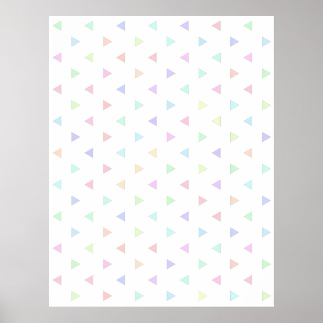 Pastel Triangles Pattern Poster (Front)