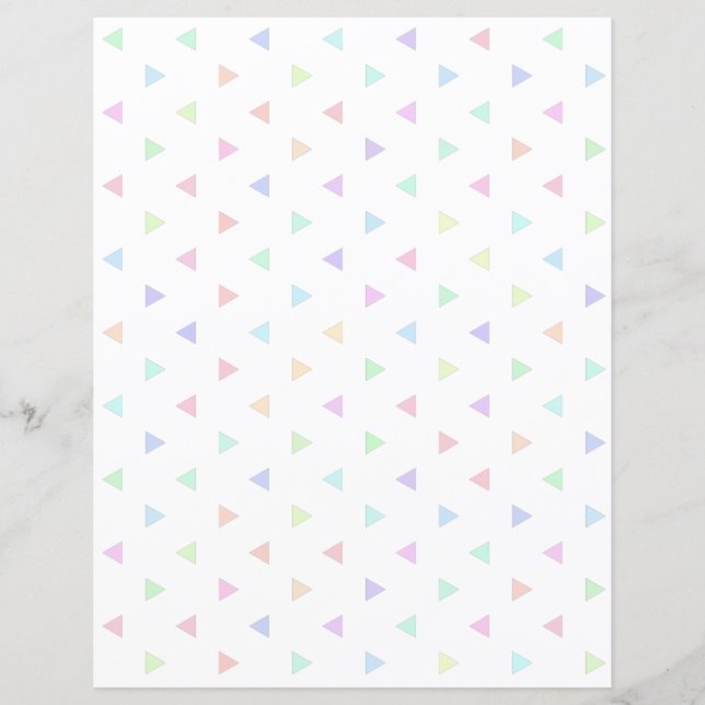 Pastel Triangles Pattern Scrapbook Paper (Front)