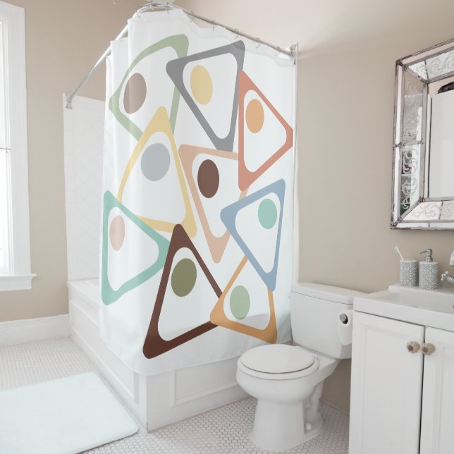 Pastel Triangles  Shower Curtain (In Situ)