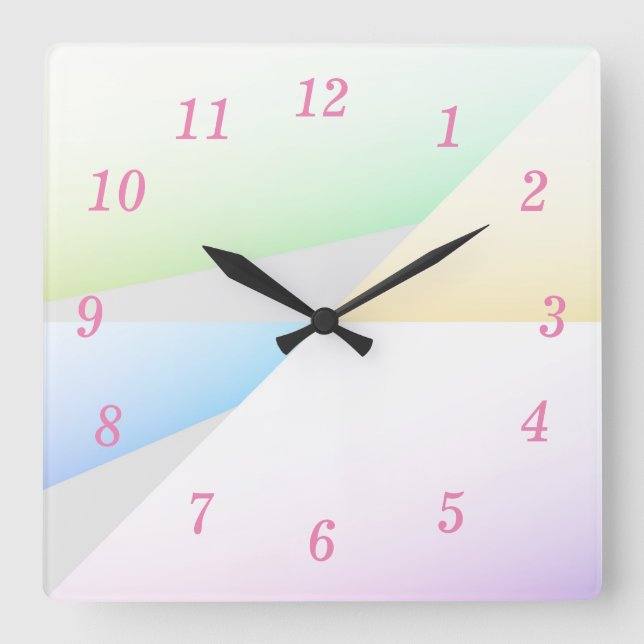 Pastel Triangles Wall Clock (Front)