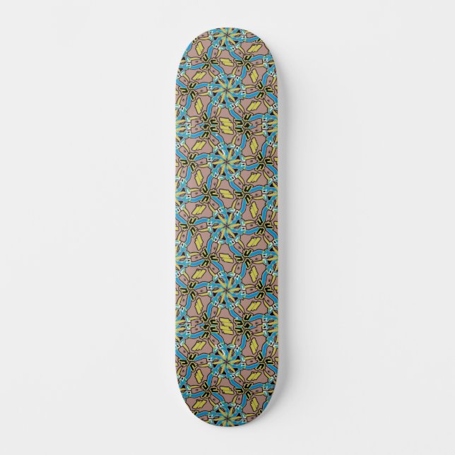 Pastel Tribal Hand Drawn Pattern Skateboard (Front)