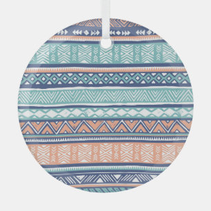 Pastel tribal Navajo: seamless pattern. Glass Tree Decoration