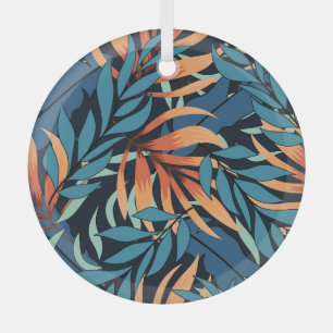 Pastel Tropical Abstract Botanicals Glass Tree Decoration