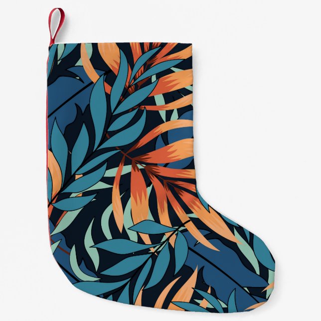 Pastel Tropical Abstract Botanicals Small Christmas Stocking (Front)