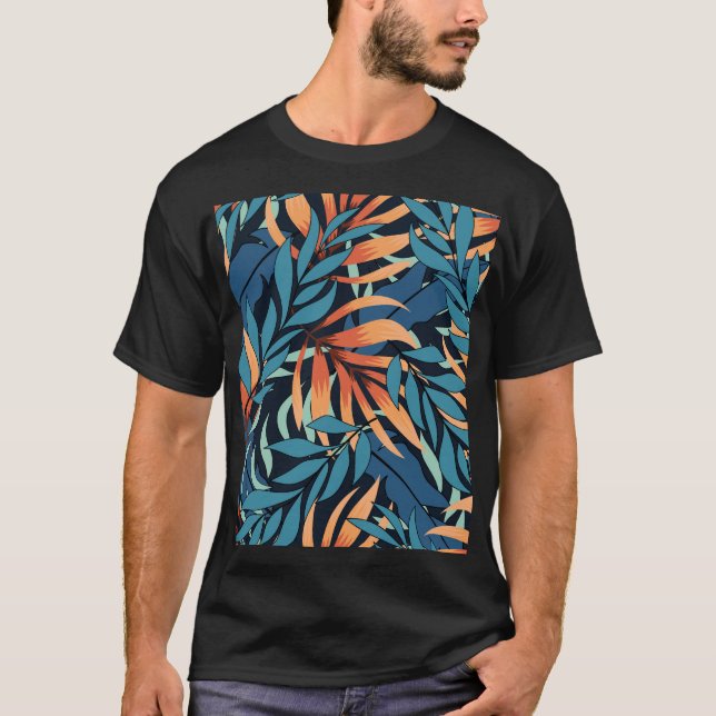 Pastel Tropical Abstract Botanicals T-Shirt (Front)