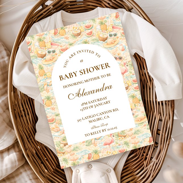 Pastel Tropical Animals Baby Shower Invitation (Creator Uploaded)