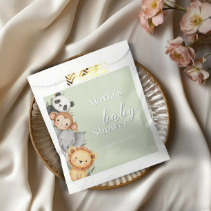 Pastel Tropical Baby Shower Jungle Safari Animals Favour Bags