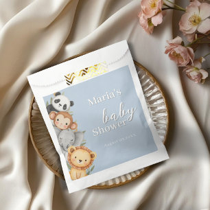 Pastel Tropical Baby Shower Jungle Safari Animals  Favour Bags