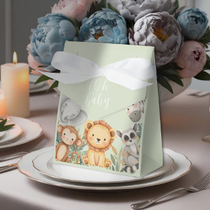 Pastel Tropical Baby Shower Jungle Safari Animals Favour Box