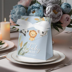 Pastel Tropical Baby Shower Jungle Safari Animals Favour Box