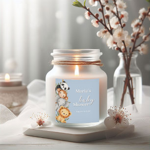 Pastel Tropical Baby Shower Jungle Safari Animals  Square Sticker