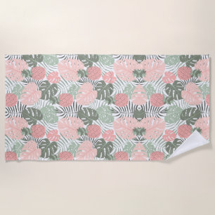 Pastel tropical  beach towel