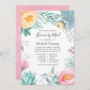 Pastel Tropical Bridal or Baby Shower by Mail Invitation