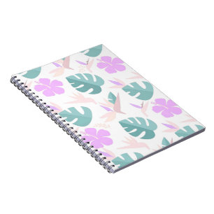 Pastel Tropical Floral Pattern Notebook
