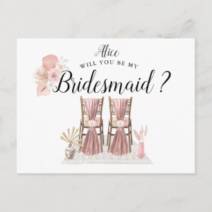 Pastel Tropical Foliage Bridesmaid Postcard