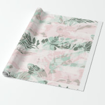 Pastel Tropical Leaf Botanical Gift Wrap