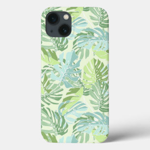 Pastel Tropical Palm Leaves iPhone 13 Case
