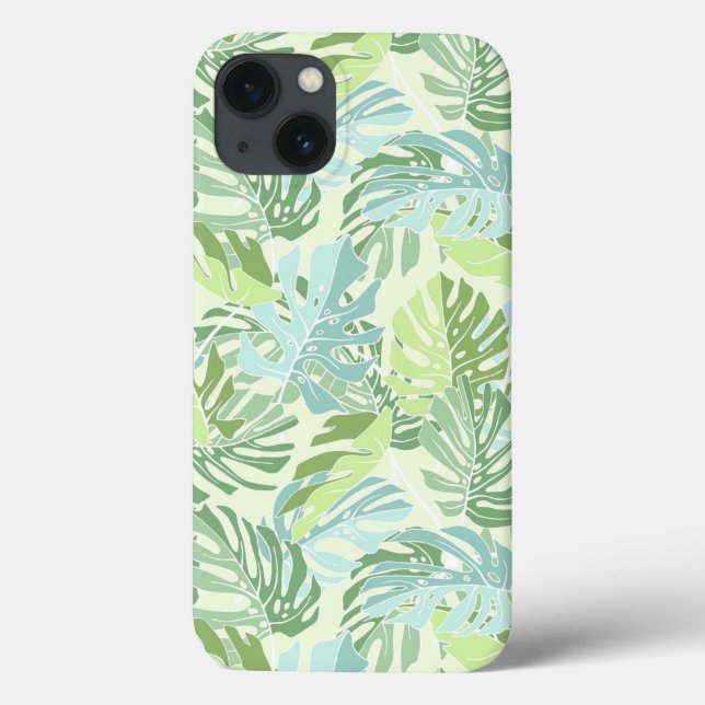 Pastel Tropical Palm Leaves Case-Mate iPhone Case (Back)