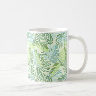 Pastel Tropical Palm Leaves Coffee Mug
