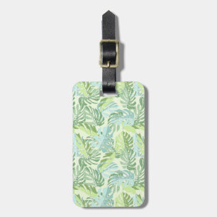 Pastel Tropical Palm Leaves Luggage Tag