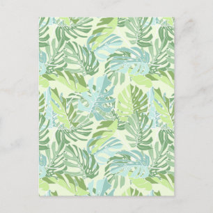 Pastel Tropical Palm Leaves Postcard
