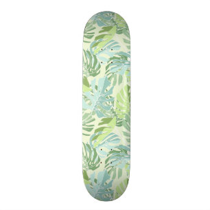 Pastel Tropical Palm Leaves Skateboard