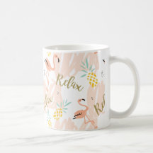 Pastel Tropical Pink Flamingo Pattern