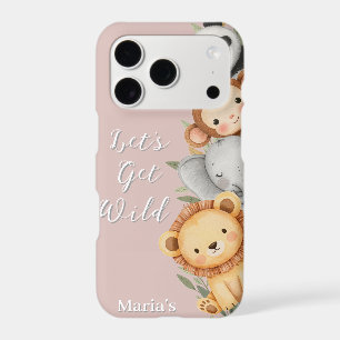 Pastel Tropical Wild One Jungle Safari Animals