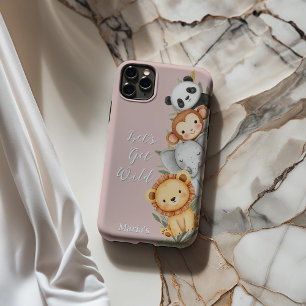 Pastel Tropical Wild One Jungle Safari Animals iPhone 11 Pro Case