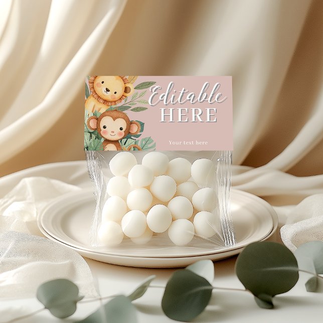 Pastel Tropical Wild One Jungle Safari Animals  Thank You Card (Creator Uploaded)