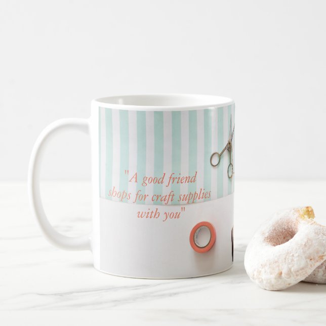Pastel True Friend Craft Theme Coffee Mug (With Donut)