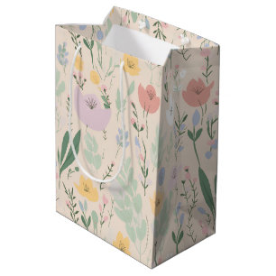 Pastel Tulip Design Medium Gift Bag