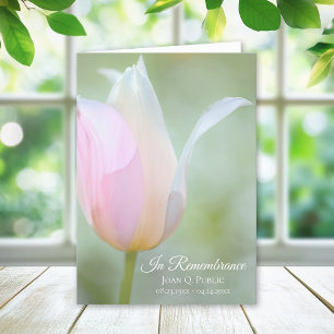 Pastel Tulip Flower Spring Funeral Service Folded Programme