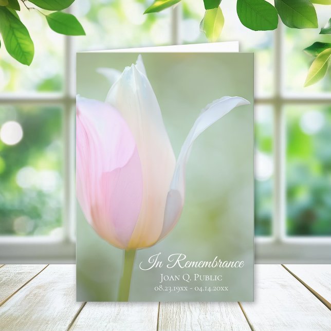Pastel Tulip Flower Spring Funeral Service Folded Programme (Creator Uploaded)