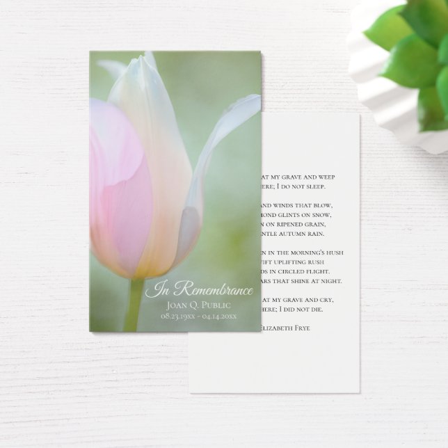 Pastel Tulip Spring Funeral Memorial Prayer (Desk)