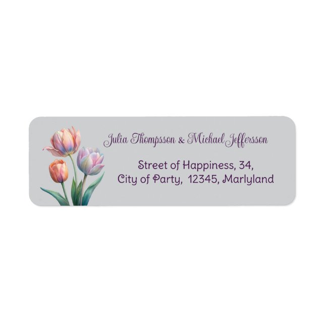 Pastel Tulip Wedding Suite Elegant Typography (Front)