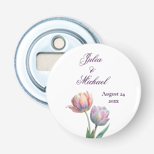 Pastel Tulip Wedding Suite Elegant Typography Bottle Opener