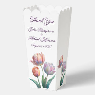 Pastel Tulip Wedding Suite Elegant Typography Favour Box