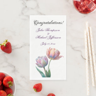 Pastel Tulip Wedding Suite Elegant Typography Napkin