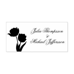 Pastel Tulip Wedding Suite Elegant Typography Self-inking Stamp