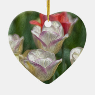Pastel Tulips Ceramic Tree Decoration