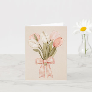 Pastel tulips flowers  card