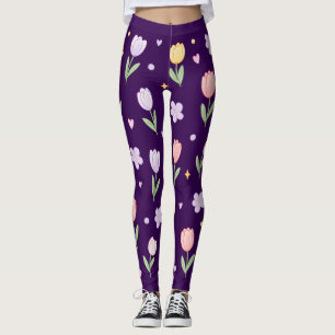 Pastel tulips leggings