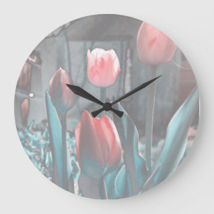 Pastel Tulips Wall clock