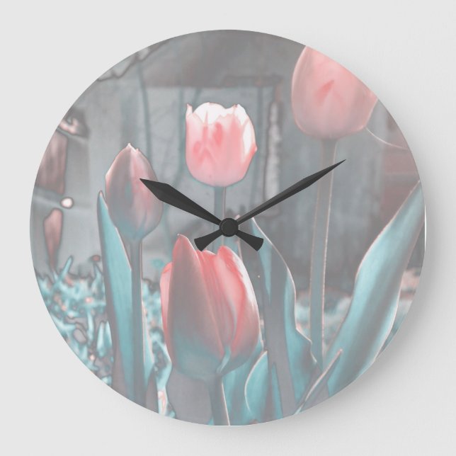 Pastel Tulips Wall clock (Front)