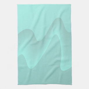 Pastel Turquoise Abstract Swirl Image. Tea Towel