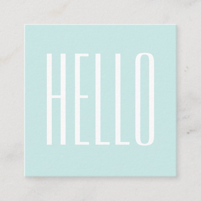 Pastel turquoise / blue minimalist business card (Front)