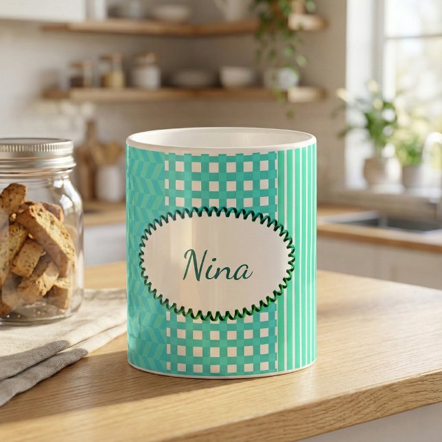 Pastel Turquoise Pattern Mix Coffee Mug (Creator Uploaded)