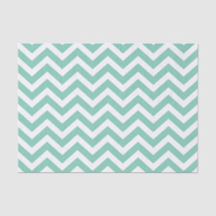 Pastel Turquoise & White Chevron Wedding Birthday Tissue Paper
