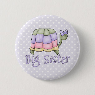 Pastel Turtle Big Sister 6 Cm Round Badge